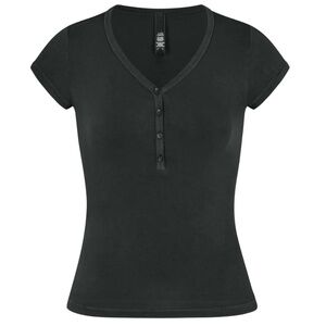 SKIMS NEW VINTAGE HENLEY TSHIRT size small color: WASHED ONYX / BLACK A classic